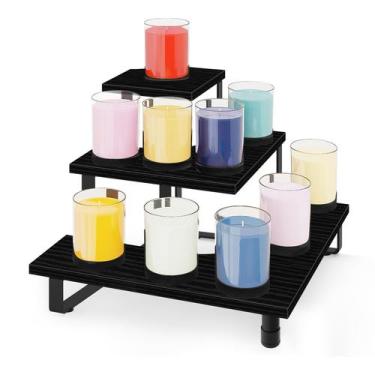 Imagem de Prateleiras de exibição de varejo ELITEROO 3 camadas de madeira preta