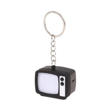 Imagem de Mini TV Vintage Com Simulação De Som LED, Chaveiro Criativo Em Forma D
