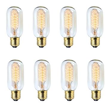 Imagem de Rolay Lâmpadas Edison Vintage De 25 W, T45, Vidro Transparente, Antigas E Antiquadas, Luzes Incandescentes E26, Pacote Com 8