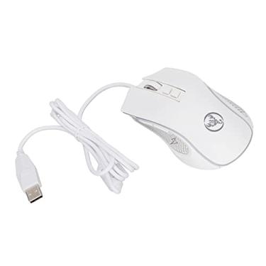 Imagem de HEEPDD Mouse RGB colorido brilhante ajustável RGB ergonômico mouse mecânico para para OS X para Linux (branco)