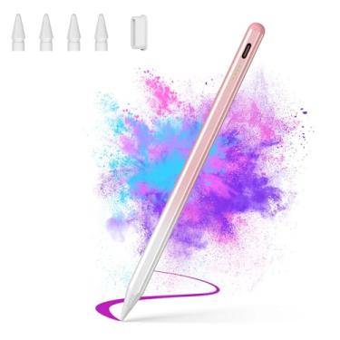 Imagem de Caneta Stylus para iPad, iPad Pencil para 10º/9º, Air 4/5/M2, Pro 12,9/11/33.0 cm M4, Mini 5/6, ponta de pixel de 1,5 mm com sensibilidade de inclinação e rejeição da palma da mão, carga rápida de 15