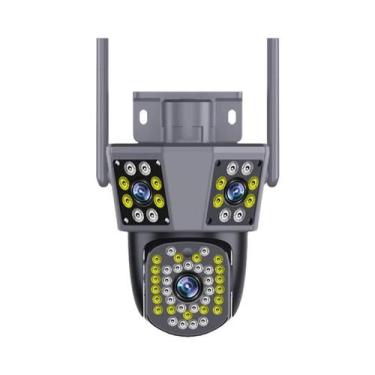 Imagem de Câmera IP Externa 6K 12MP FHD Com 3 Lentes, 3 Telas, WiFi, Rastreament