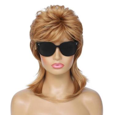 Imagem de Peruca de tainha, aeromoça Joe Dirt Emo, dos anos 80, fantasia de fest