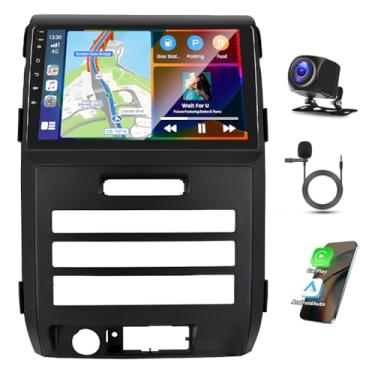 Imagem de Estéreo automotivo Android 13 Double Din de 9 polegadas para Ford F150 2009-2014 IPS tela sensível ao toque receptor de áudio automotivo com carplay sem fio e Android Auto GPS Navi WiFi, Bluetooth