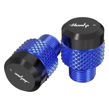 Imagem de Espelhos de motocicleta tampas de parafusos de plugue de furo de espelho compatível com Hornet CB599 CB600F CB600 Goldwing Gl1800 Hornet 600 (azul)