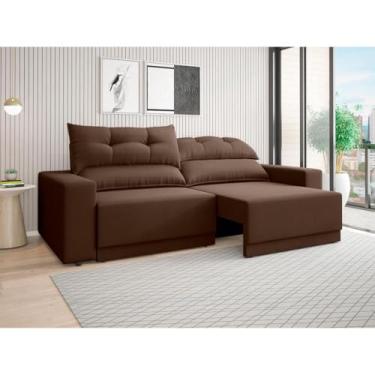 Imagem de Sofá Lord 2,00m Retrátil e Reclinável Velosuede - Netsofas - Marrom