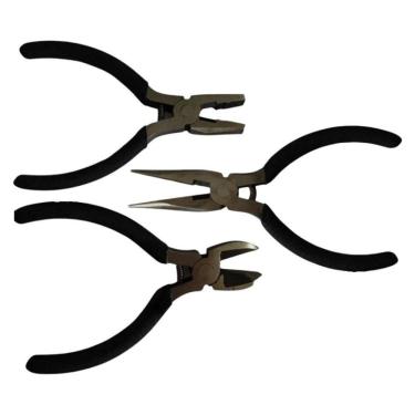 Imagem de 3 Mini Alicates Universal - Bico Meia Cana - Corte Diagonal