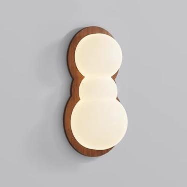Imagem de Luminária de parede LED moderna, luminária de parede nórdica de madeira maciça, luminária criativa para decoração de casa, arandelas de madeira/nogueira de 10 W com fiação para quarto, sala