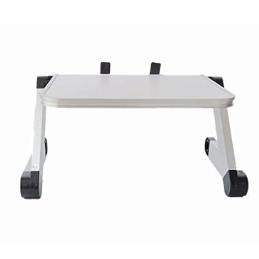 Imagem de Suporte de projetor suporte universal dobrável de liga de alumínio suporte de projetor de mesa fácil de armazenar e transportar prateleira ajustável suporte para projetor (cor: branco)