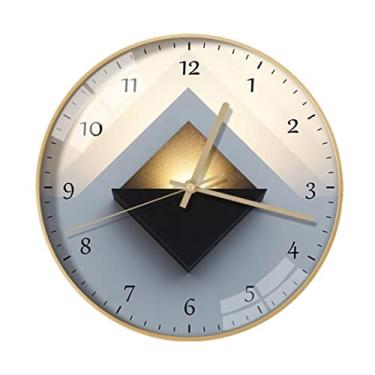 Imagem de Relógio de parede para quarto, estilo europeu, relógio de parede digital redondo, relógio de parede silencioso, luz de luxo, sala de estar, decoração de sala de jantar, relógio de parede para sala de