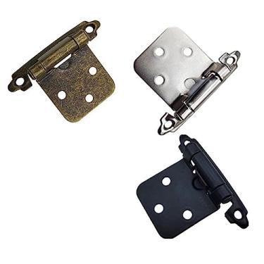 Imagem de Dobradiça de porta de armário de fechamento automático 7 x 4 x 3 cm dobradiça de armário de armário bronze antigo vintage caixa de madeira dobradiça ferragens para móveis 1 peça (níquel)