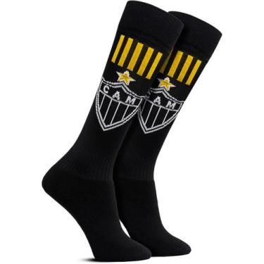 Imagem de Meião de Futebol do Atlético Infantil Juvenil Oficial Rikam, Preto, GG