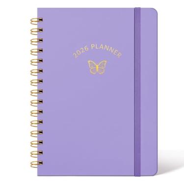 Imagem de Agenda 2026 de capa dura, diário, semanal e mensal, janeiro de 2026 a dezembro de 2026, agenda 2026, agenda 2026, abas mensais, 15 x 21 cm, roxo