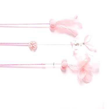 Imagem de Acouto Brinquedo Interativo da Pena da Varinha do Teaser do Gato de 3 Pces Com Sino para Gatos e Filhotes, Seguro & (Rosa)