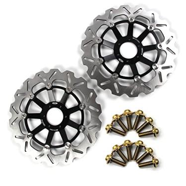 Imagem de Arashi Discos de freio dianteiro Rotores com parafusos de montagem para Honda CBR1100XX 1997-1998, acessórios de substituição de motocicleta pretos