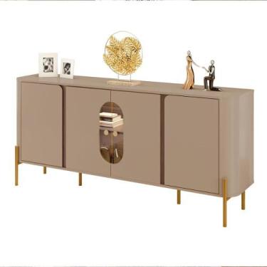 Imagem de Aparador Buffet Tambau Sala 4 Portas Pés em Aço LED Interno - Móveis B