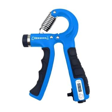 Imagem de Hand Grip Musculação Mãos com Contador Ajustável Pulso e Antebraço 5 a 60kg Para Exercicios Força Resistência Fisioterapia e Reabilitação Premium (Azul e preto)