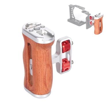 Imagem de SZZCNOX Alça lateral de madeira universal esquerda e direita, alça lateral ergonômica para gaiola de coelho, com suporte para sapata fria e orifício de parafuso de 0,6 cm / 3/20.3 cm, acessórios de