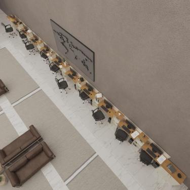 Imagem de Conjunto De Escritório Tech 9 Livreiro 2 Buffet E 10 Mesas 9 - Off White E Cedro Off White E Cedro