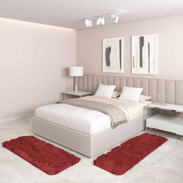 Imagem de Jogo Tapete Passadeira Quarto 2 Uni Marrom 50 X 140 Cm