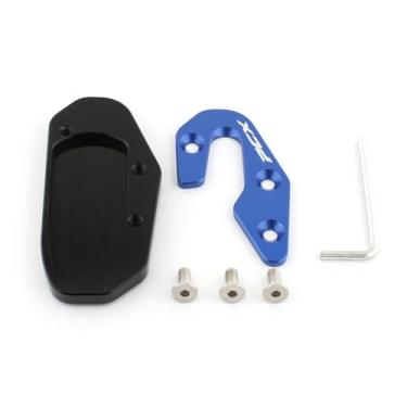 Imagem de FINMOKAL Placa de extensão de suporte lateral de motocicleta compatível com Honda PCX-160 PCX 160 2025 (azul)