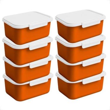 Imagem de Kit Pote 750ml Marmita Fitness 20 Unidades Tampa Hermética 2 Travas La