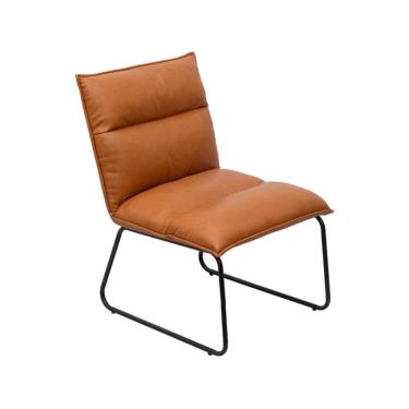 Imagem de Poltrona Pad Revestimento Sintético Caramelo e Preta