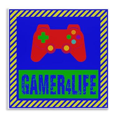 Imagem de Stupell Industries Arte de placa de parede Gamer 4 Life, design de Marcus Prime, 12 x 12