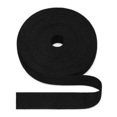 Imagem de Fita de sarja preta de algodão natural 22 jardas 1,2 polegadas fita de viés de espinha de peixe rolo de fita de fita para avental costura artesanato de costura de costura (preto tarja, 3 cm 22 jardas)