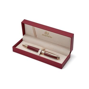 Imagem de Massete Caneta esferográfica Venero Executive Classic Luxutive, vermelho brilhante com acabamento banhado a ouro 23K, torção para abrir, gravável, apresentada em caixa de presente, refil extra