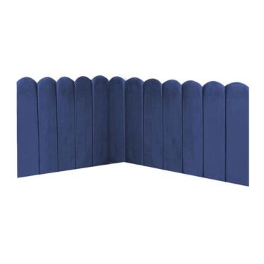 Imagem de Cabeceira Painel Cama King Box Nuvem Suede Sandy 195 Cm Cor:azul