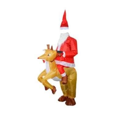Imagem de predolo Fantasia Inflável de Papai Noel para Cosplay, Adereços Fofos para Brincar de Se Fantasiar, Papai Noel Monta em Alce