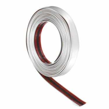 Imagem de HARFINGTON Moldura de acabamento de parede de 5 m x 2 cm, moldura de acabamento de moldagem e colagem, tira de destaque autoadesiva de PVC flexível para parede, teto, piso, armário, azulejo, borda