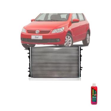 Imagem de Kit Radiador VW Gol 2006 a 2009 e Fox 2009 1.0 1.6 c/Ar + Aditivo Radiador Radiex R1952 Rosa
