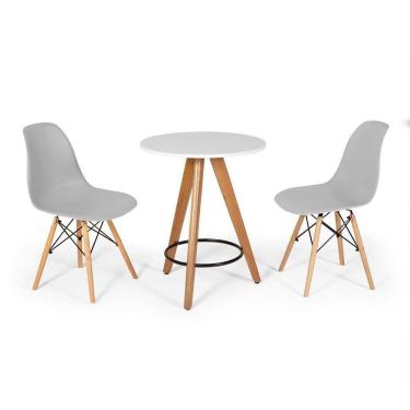 Imagem de Conjunto Mesa Redonda Aline 2 Cadeiras Eames Eiffel - Cinza