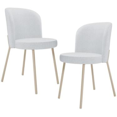 Imagem de Kit 02 Cadeiras Para Sala De Jantar Cozinha Estofada Gavi Arena L02 Linho Cinza - Lyam Decor