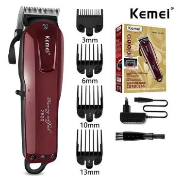 Imagem de Maquina Kemei De Cortar Cabelo Sem Fio Recarregável Km2600 profissiona