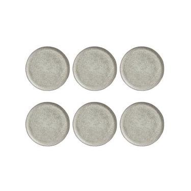 Imagem de Conjunto de Pratos Rasos Porto Brasil Linhas Pistache com 6 Peças - Verde