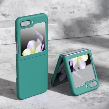 Imagem de Capa com toque aveludado para Samsung Galaxy Z Flip 3 4 5 6 7 5g Flip6 Flip5 - Capa protetora (Para Samsung Z Flip4/Verde Escuro)