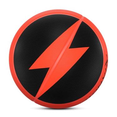 Imagem de Kuangmi Bolas de basquete Lightning de borracha, bola de rua oficial tamanho 7 (75 cm), feita para uso interno e externo, preto e vermelho