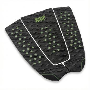 Imagem de Deck para Prancha de Surf Modelo Atleta - Tração Extrema com Kick 27mm - Antiderrapante 3 Peças Vazado - Design Dupla Cor (Preto/Musgo)