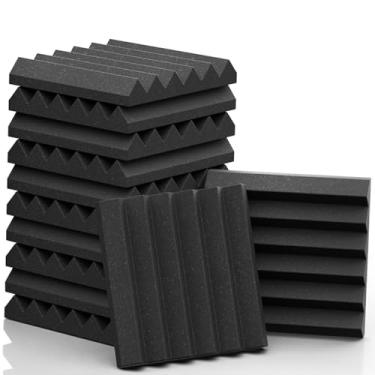Imagem de AUSLET Pacote com 6 painéis de espuma acústica de alta densidade, painéis de parede de espuma à prova de som para estúdios, home theaters, jogos, salas de podcasts – redução de ruído e espuma de