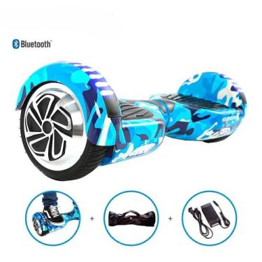 Imagem de Hoverboard Scooter Infantil 6,5 Polegadas Azul Camuflado Led - Hoverbo