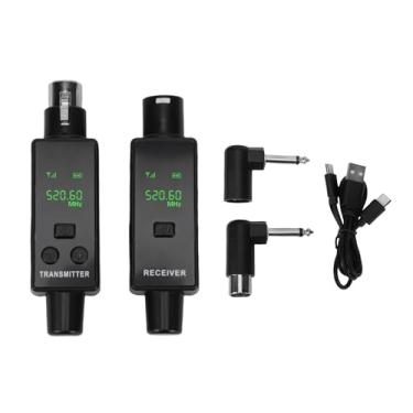 Imagem de Fabater de Microfone Sem Fio, Receptor Transmissor de Microfone Sem Fio XLR de 2,4 GHz, Plugue Recarregável de 24 Bits 48 KHz No Adaptador de Microfone XLR para Câmera de PA de Mixagem (1 por 1)