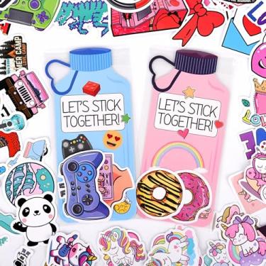 Imagem de VIZAUZIE Stickers Valentines Cards for Kids - 48 Sets Valentine's Day Gifts Classroom Exchange for Boys Girls School Class