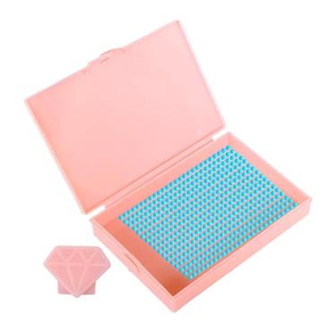 Imagem de Fiocias Bandeja Organizadora de Miçangas com Tampa para Arte com Diamantes, Empilhável, Ideal para Organizar Materiais de Artesanato, Rosa, Tamanho real