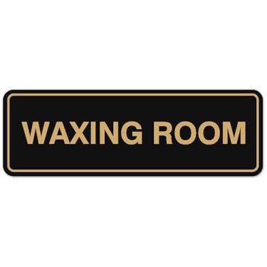 Imagem de Signs ByLITA Placa padrão para sala de depilação - fácil instalação | Placa de parede ou porta durável (preta/dourada) - pequena