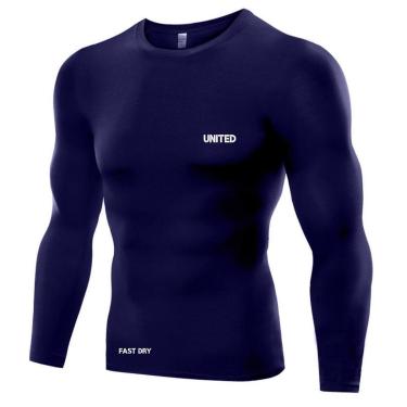 Imagem de Camisa de compressão térmica United Pro Proteção Solar FPU50 Manga Longa Rash Guard - Preto - G-Masculino