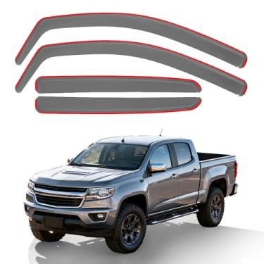 Imagem de Aurorasters Protetores de chuva in-Channel para Chevy Colorado/GMC Canyon Crew Cabine 2015-2022, defletores de janela para acessórios Colorado 2022, 4 portas de tamanho completo