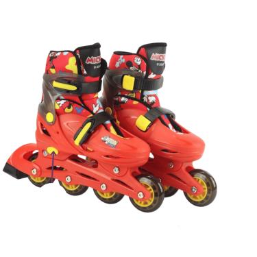 Imagem de Patins BBR Toys Disney Mickey Mouse Inline Triline Kit de Proteção Infantil 32/35
